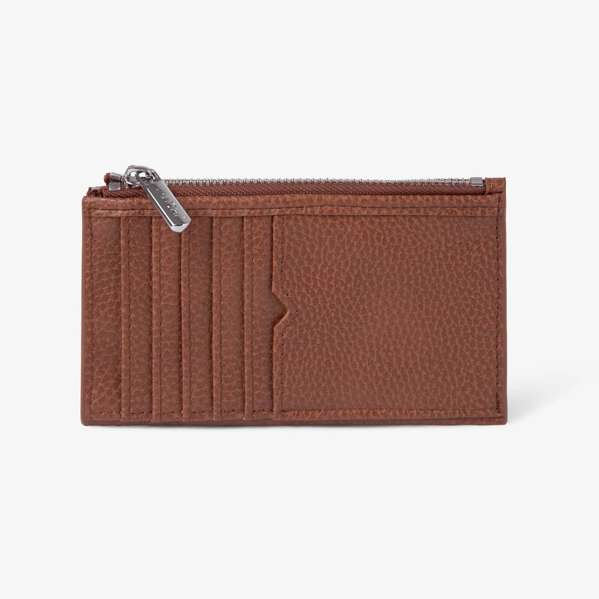 Mini Card Wallet - Pebbled Tan