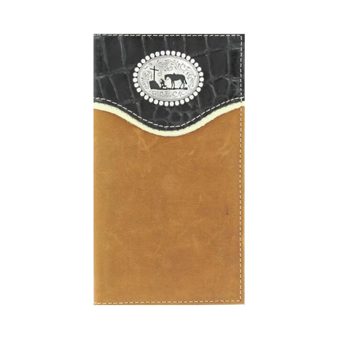 Nocona Men's Leather With Praying Cowboy Concho Rodeo Wallet