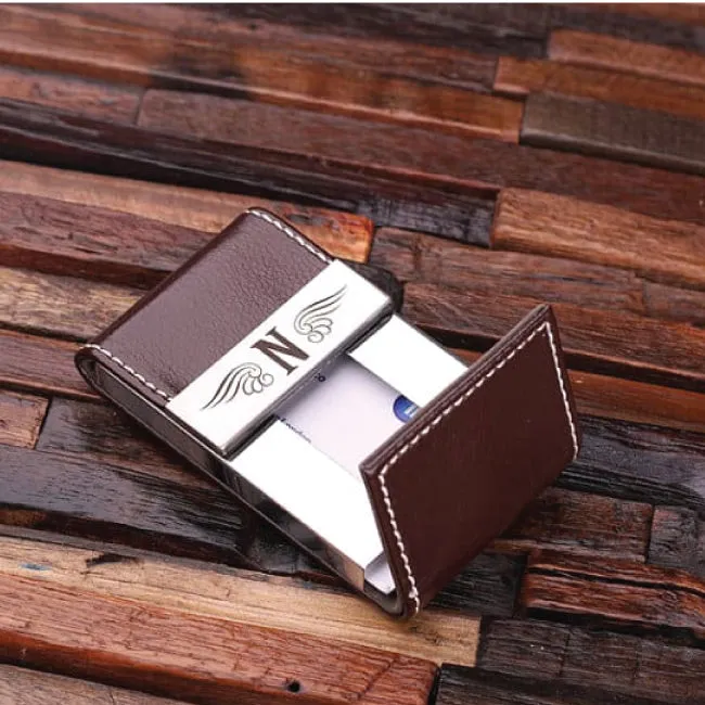 Personalized Leather Business Card Holder