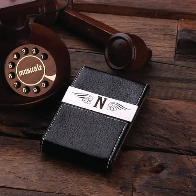 Personalized Leather Business Card Holder