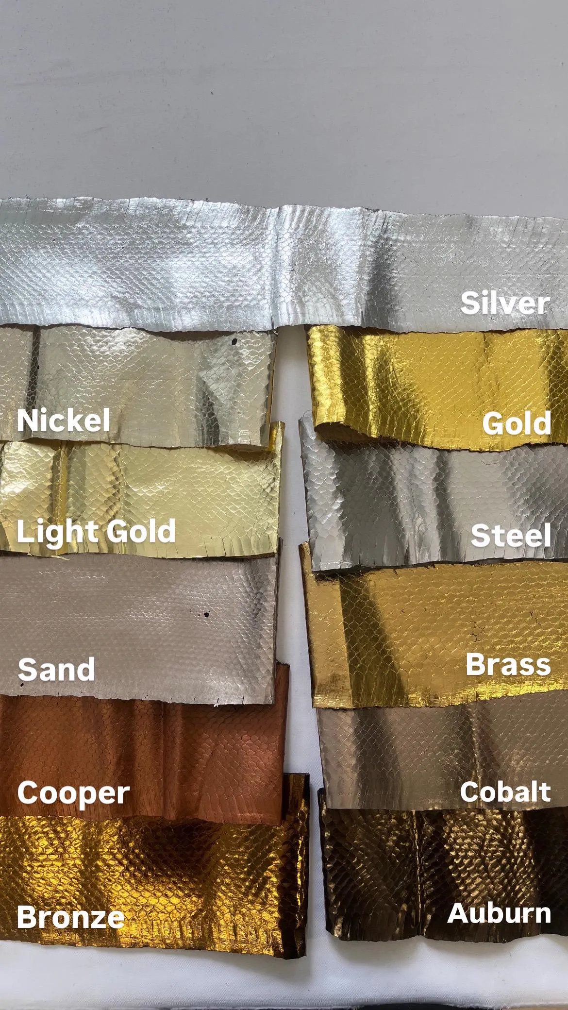 Snake Leather - Genuine Snakeskin Hide for Crafts, Metallic and Thin, Thick 0.3mm (1 oz) , Unique DIY Projects