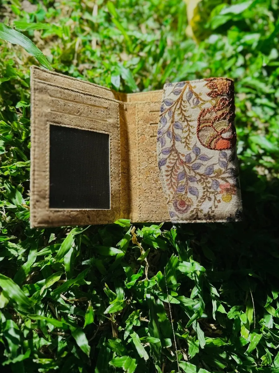 Terra- Handcrafted Cotton & Cork Fabric Wallet | Vegan Leather