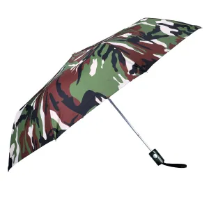 THE CLOWNFISH Umbrella 3 Fold Auto Open Waterproof Pongee Double Coated Silver Lined Umbrellas For Men and Women (Army Print- Dark Green)