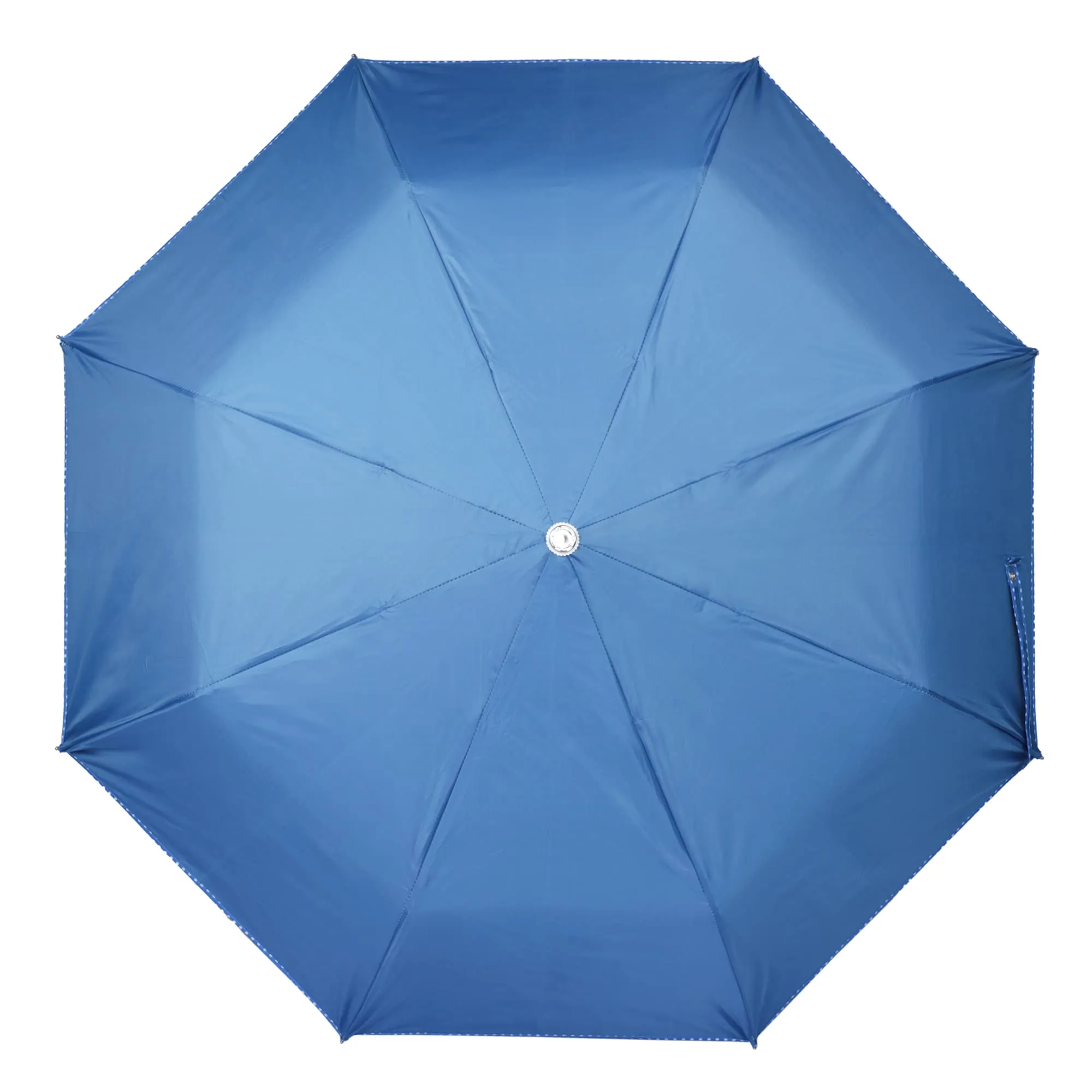 THE CLOWNFISH Umbrella Monochrome Series 3 Fold Auto Open Waterproof Water Repellent 190 T Polyester Double Coated Silver Lined Dotted Border Umbrellas For Men and Women (Dark Blue)