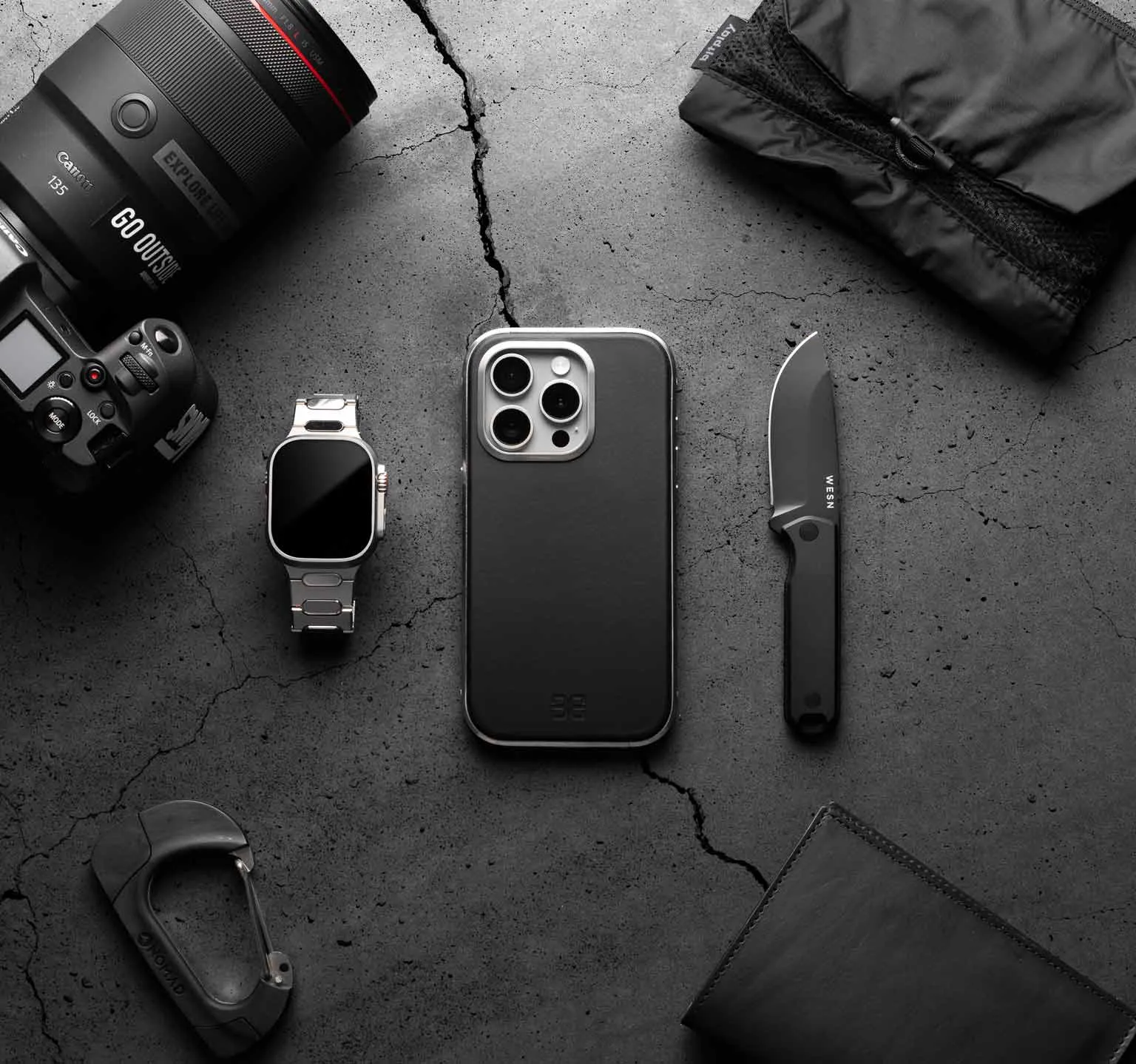 Titanium Leather Case | iPhone 15 Pro Max | Slate Black