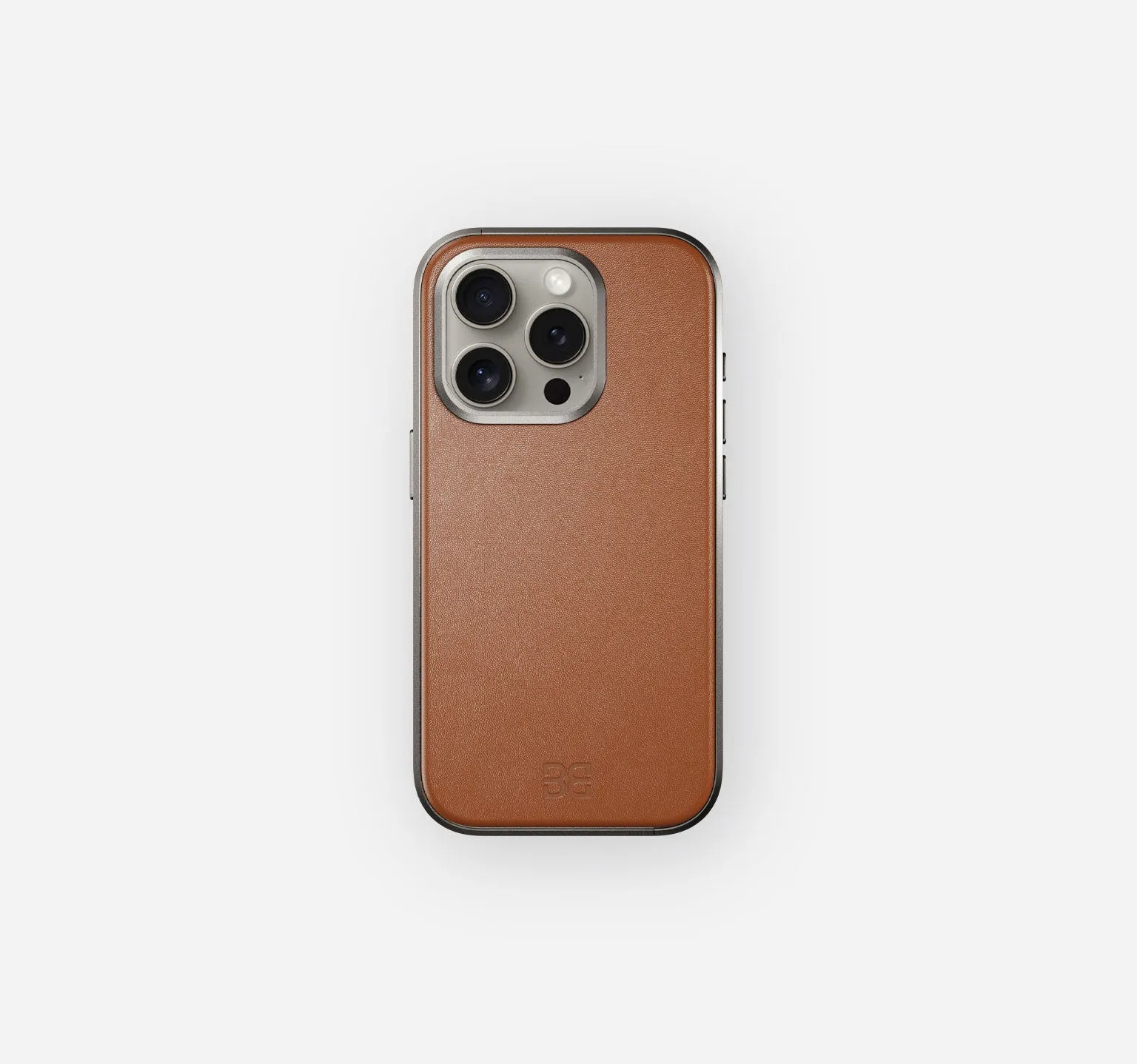 Titanium Leather Case | iPhone 15 Pro | Mokka Brown