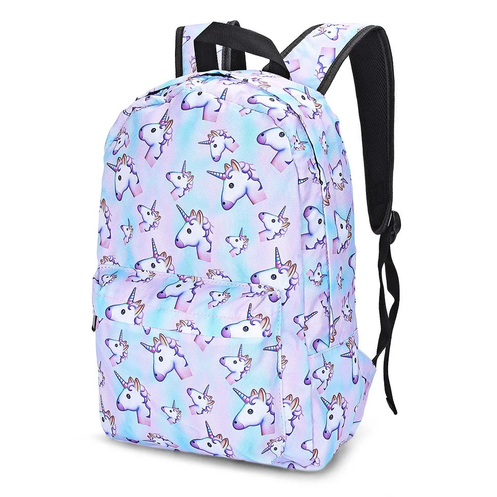 Traveling Girls 3D Unicorn Print Backpack Zipper School Bag