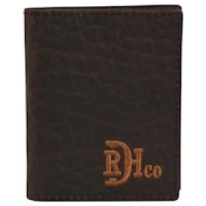 Trenditions Men's Red Dirt Hat Co Bifold Bison Grain Leather Wallet