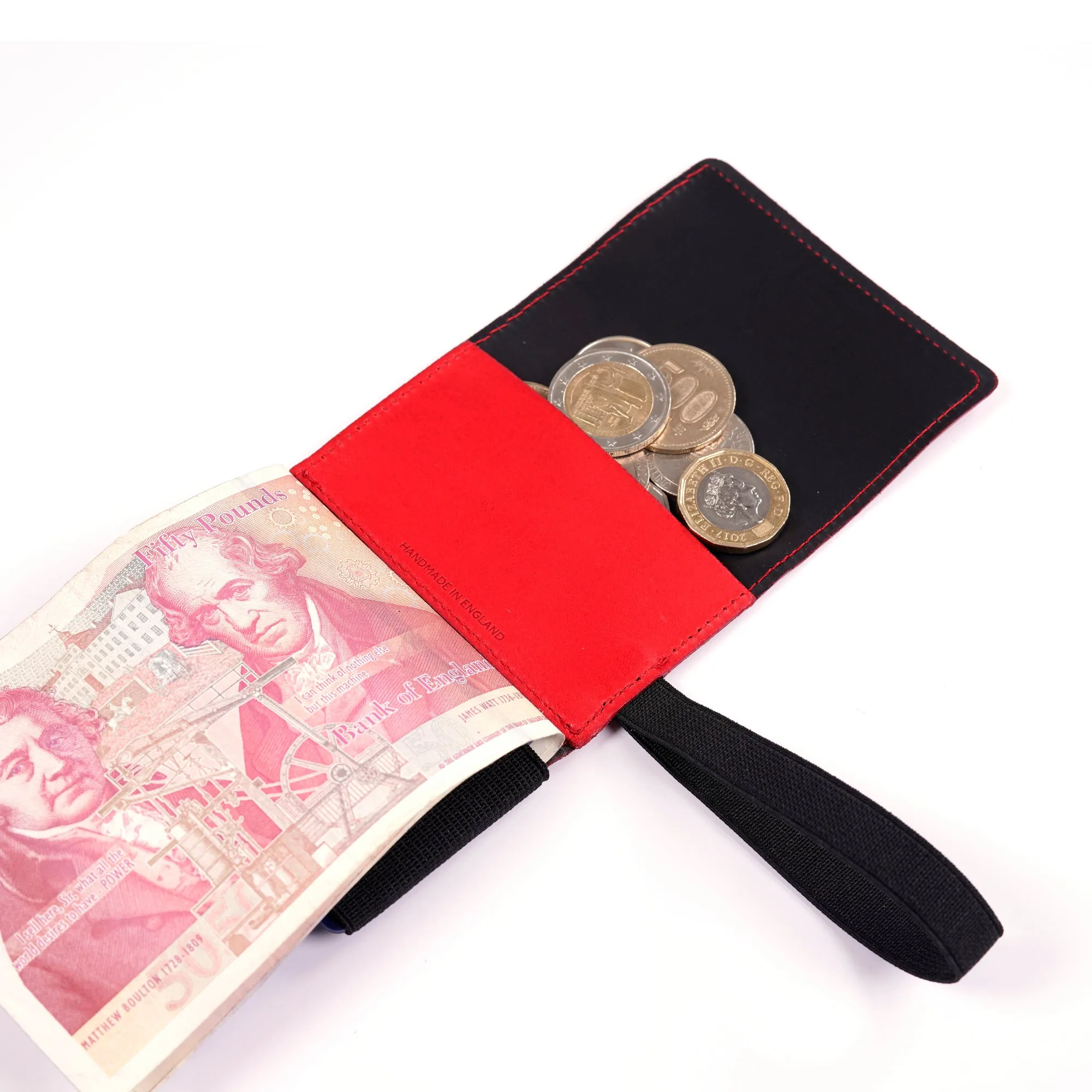 TROVE Cash Wrap: Red Leather and Black