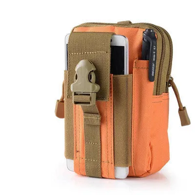 Universal Outdoor Tactical Holster Military Molle Hip Waist Belt Bag Wallet Pouch Purse Phone Case with Zipper for iPhone 7 /LG