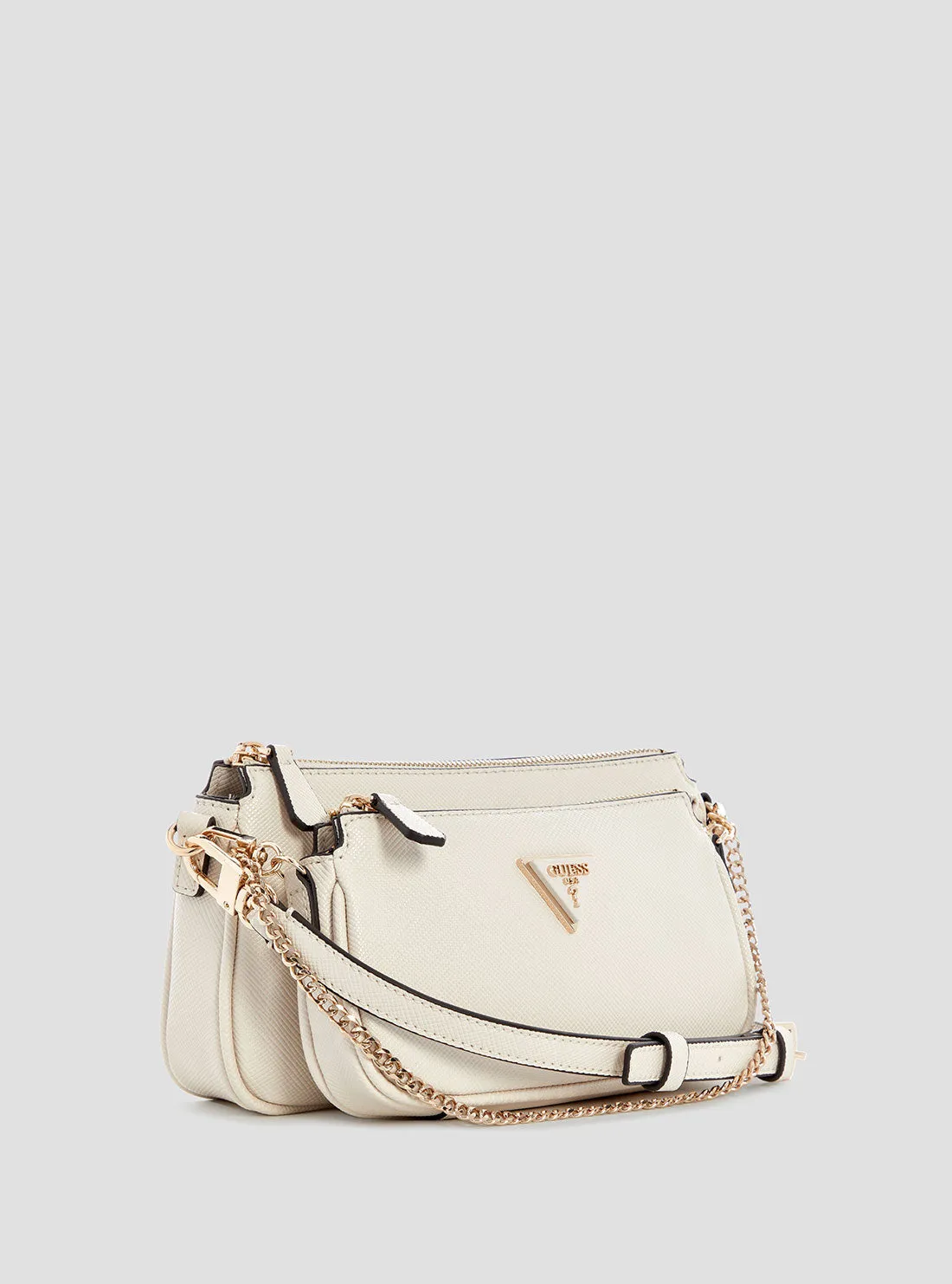 White Noelle Double Crossbody Pouch Bag