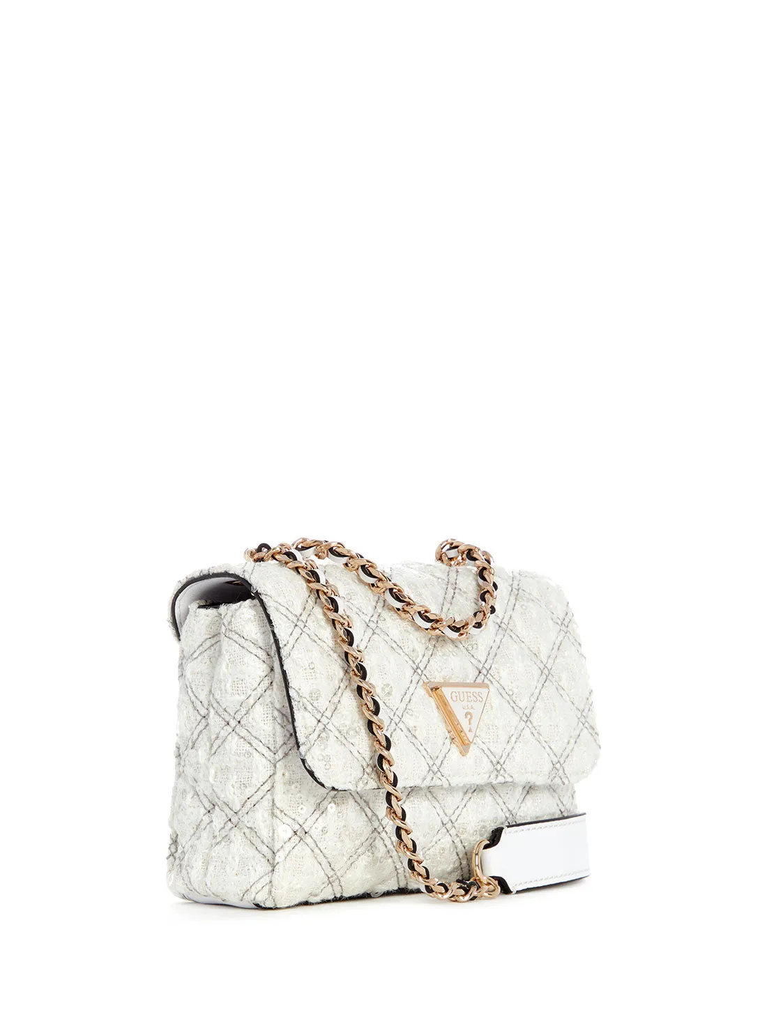 White Tweed Giully Mini Crossbody Bag