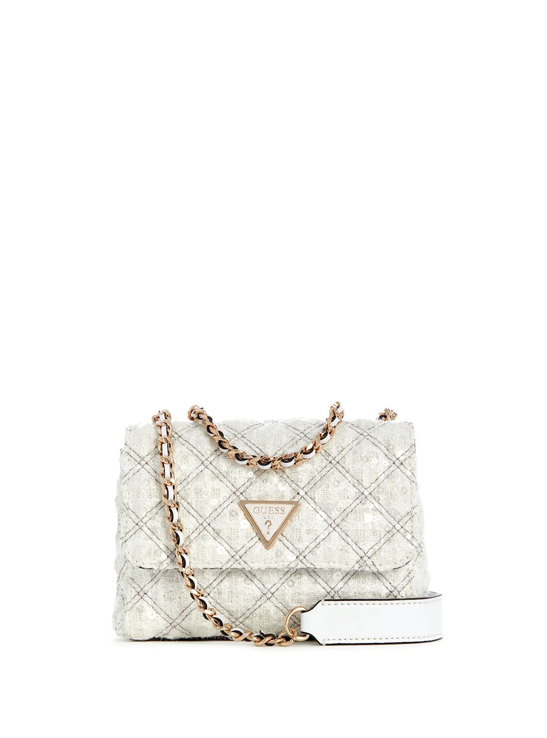 White Tweed Giully Mini Crossbody Bag